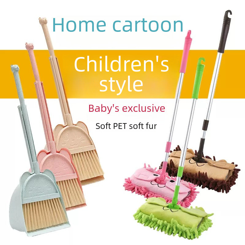 Children's Broom Dustpan Mop Set Small Broom Corner Cleaning Toy Set