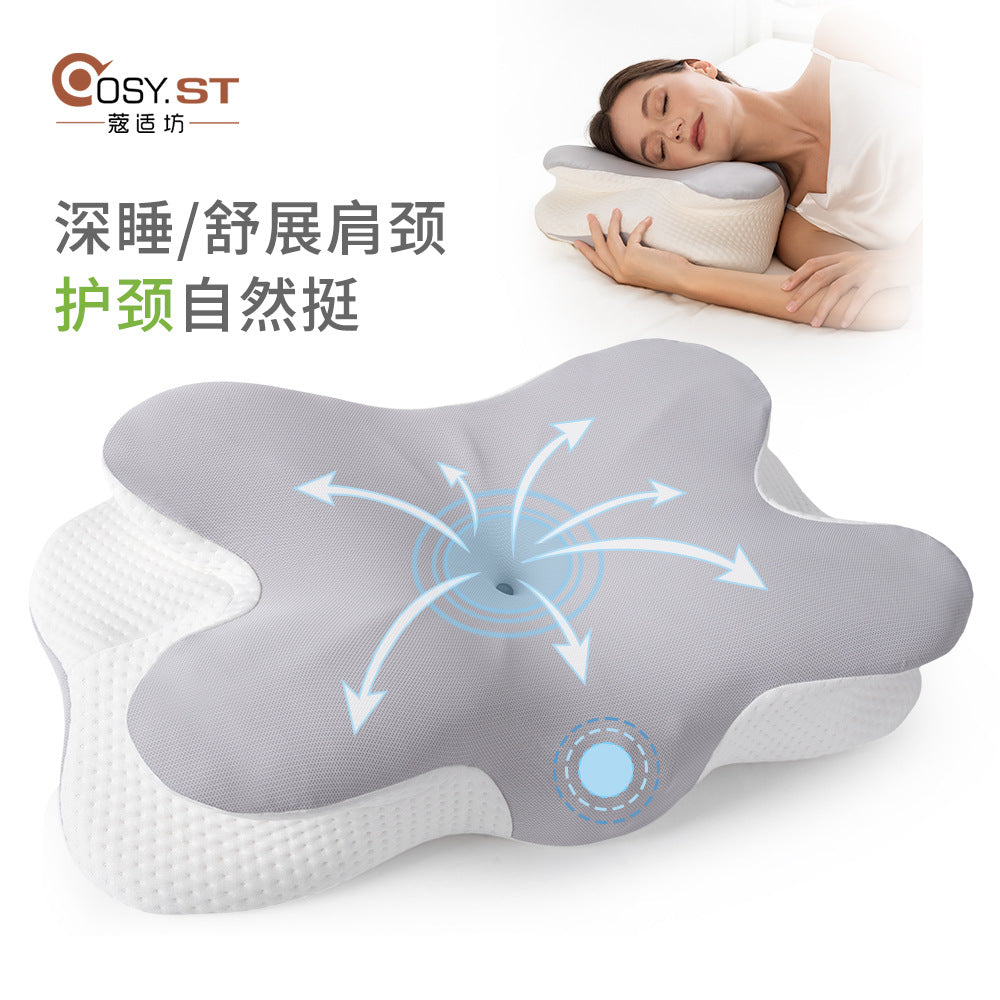 Amazon Slow Rebound Memory Pillow Deep Sleep Pillow Adult Aircraft Pillow Zero Pressure Memory Foam Shaped Neck Pillow