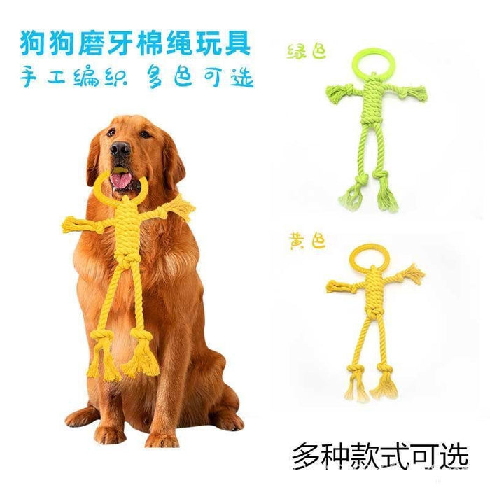 Pet Dog Dog Toy Bite-resistant Molar Teeth Relieving Boring-resistant Rope Knot Bite Rope Golden Hair Samo Labrador Big Dog Toy