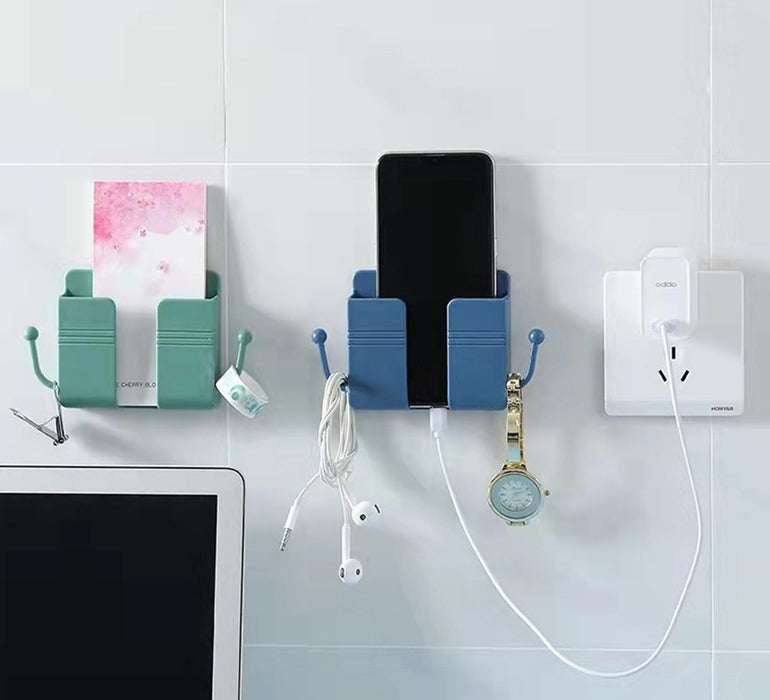 Wall-Mounted Hook Bracket Tv Air Conditioner Remote Control Board Storage Box Bedside Wall Mobile Phone Charging Bracket Storage Rack